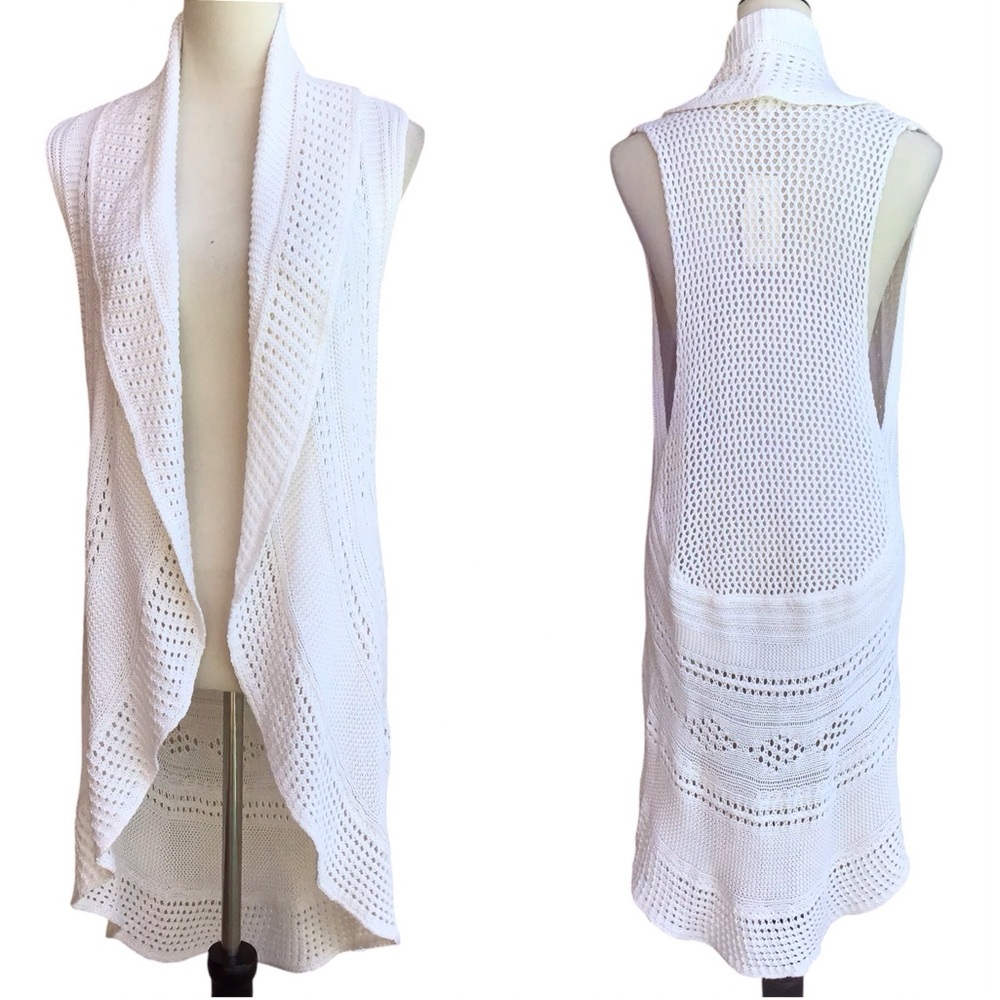 John Paul Richard Ivory Crochet Duster NEW